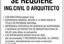 SE REQUIERE ING.CIVIL O ARQUITECTO