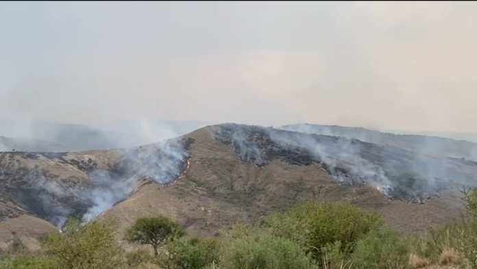 Así se vio la quemazón en Jurina. (Foto, Gobernación)